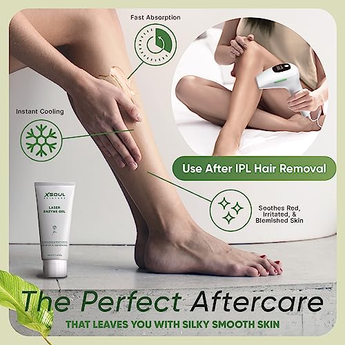 a poster of a person's legs with text: 'Fast Absorption Instant Cooling Use After IPL Hair Removal ....... Soothes Red, Irritated, & Blemished Skin The Perfect Aftercare THAT LEAVES YOU WITH SILKY SMOOTH SKIN'