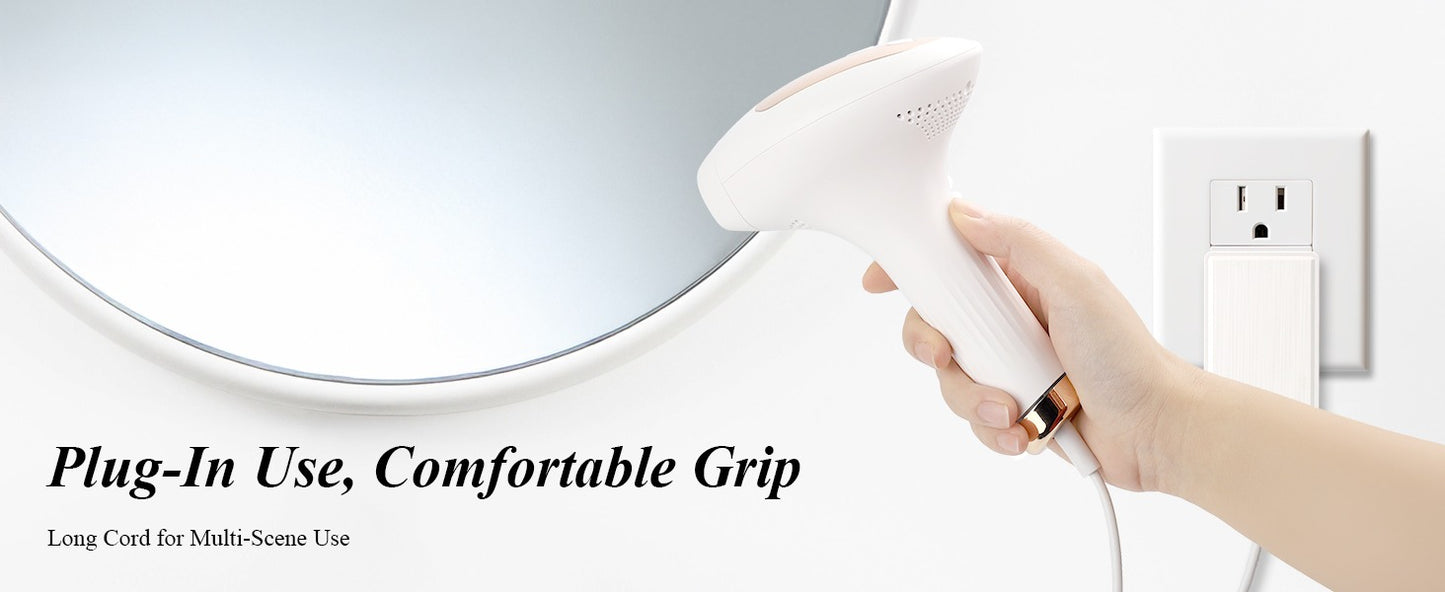 Xsoul IPL White & Golden — corded design with ergonomic grip for comfortable extended sessions