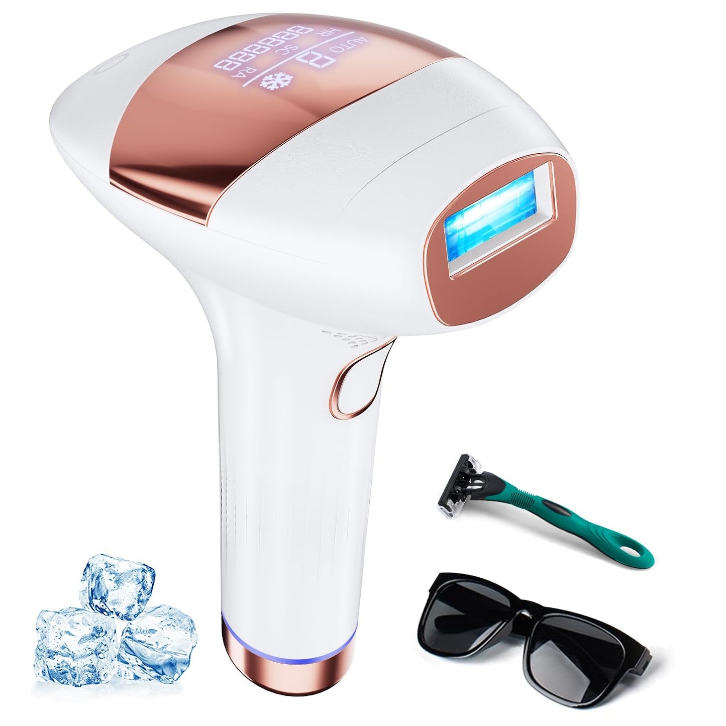 Xsoul IPL hair removal Rose Gold — at-home device complete kit with ice cooling technology