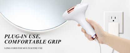 Xsoul IPL Rose Gold — corded design for continuous power during full-body hair removal sessions