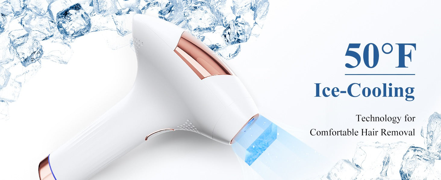 Xsoul IPL Rose Gold — 50°F ice cooling technology for comfortable at-home hair removal treatment
