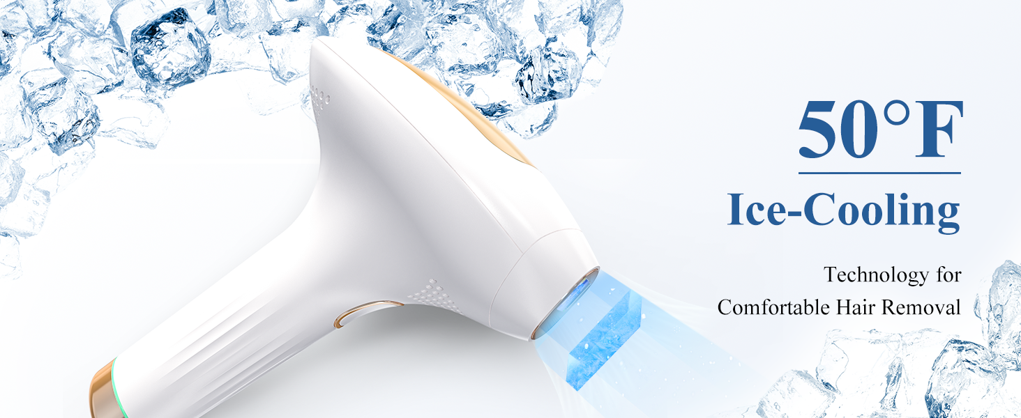 Xsoul IPL White & Golden — 50°F ice cooling technology for painless at-home hair removal treatment