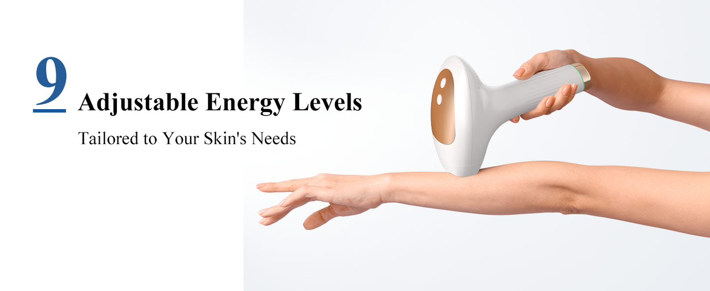 Xsoul IPL White & Golden — 9 adjustable energy levels up to 19J for customized at-home hair removal