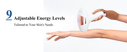 Xsoul IPL Rose Gold — 9 adjustable energy levels up to 19J evenly distributed for effective treatment