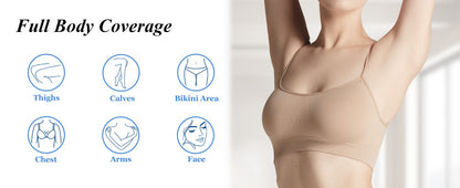 Xsoul IPL device — treats 6 body areas: legs, arms, underarms, bikini line, face, and back
