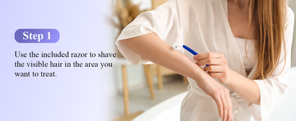Xsoul Sapphire IPL — step 1 shave treatment area before starting at-home IPL hair removal session